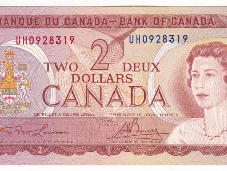 BC-47a 1974 Canada $2 Lawson-Bouey, UH, AU-UNC Supply