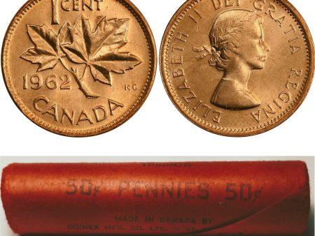 1962 Canada 1-cent Original Roll of 50pcs Hot on Sale