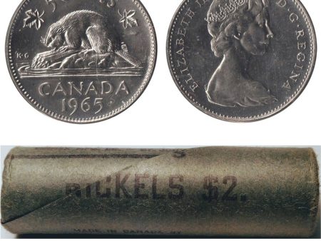 1965 Canada 5-cent Original Roll of 40pcs For Discount