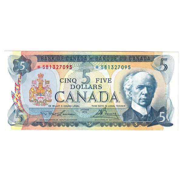 BC-48bA 1972 Canada $5 Lawson-Bouey, *SB Below 1.6M, EF-AU Discount