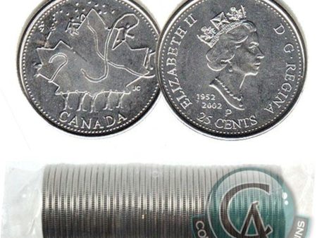 1952-2002 Canada Day Commemorative 25-cent Original Roll of 40pcs Online Hot Sale